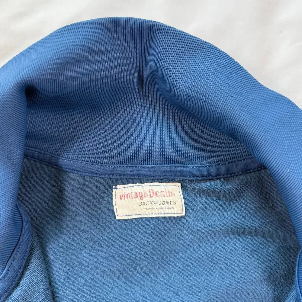 Jack & Jones blue track Jacket Full Zip Soul of a Renegade Mens Jacket Sz Large